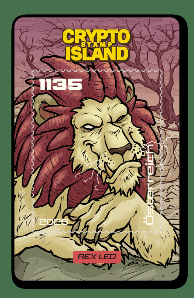 Crypto stamp Comic – Rex Leo