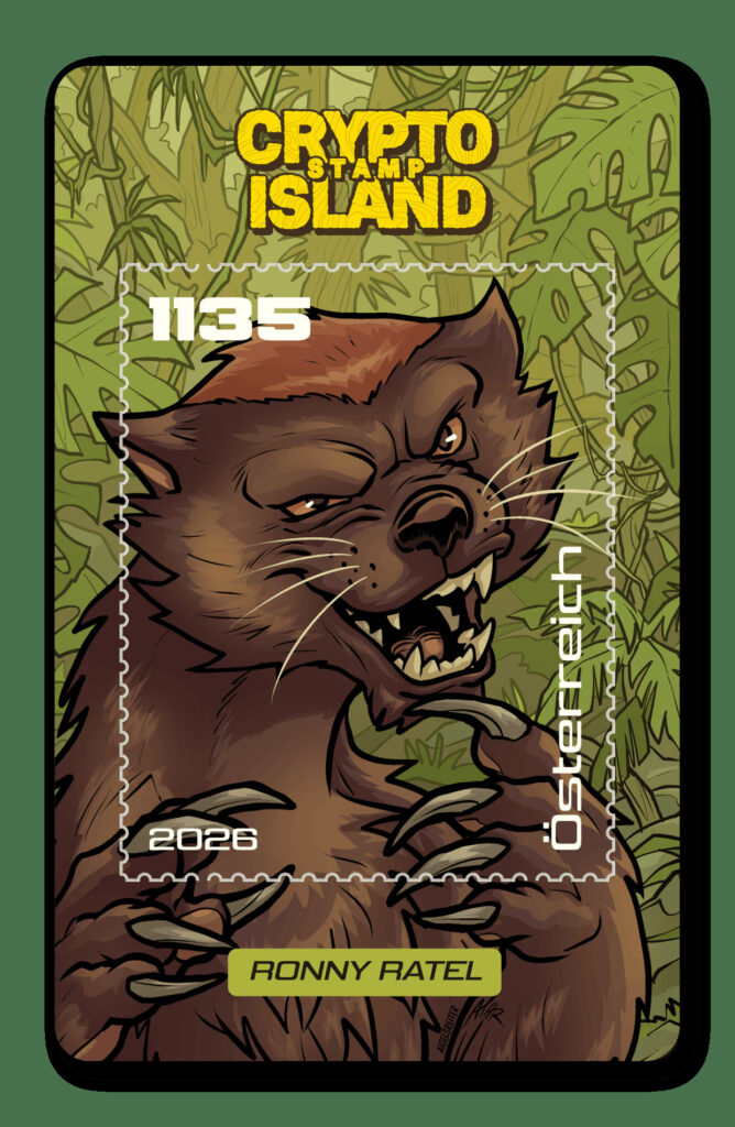 Crypto stamp Comic – Ronny Ratel